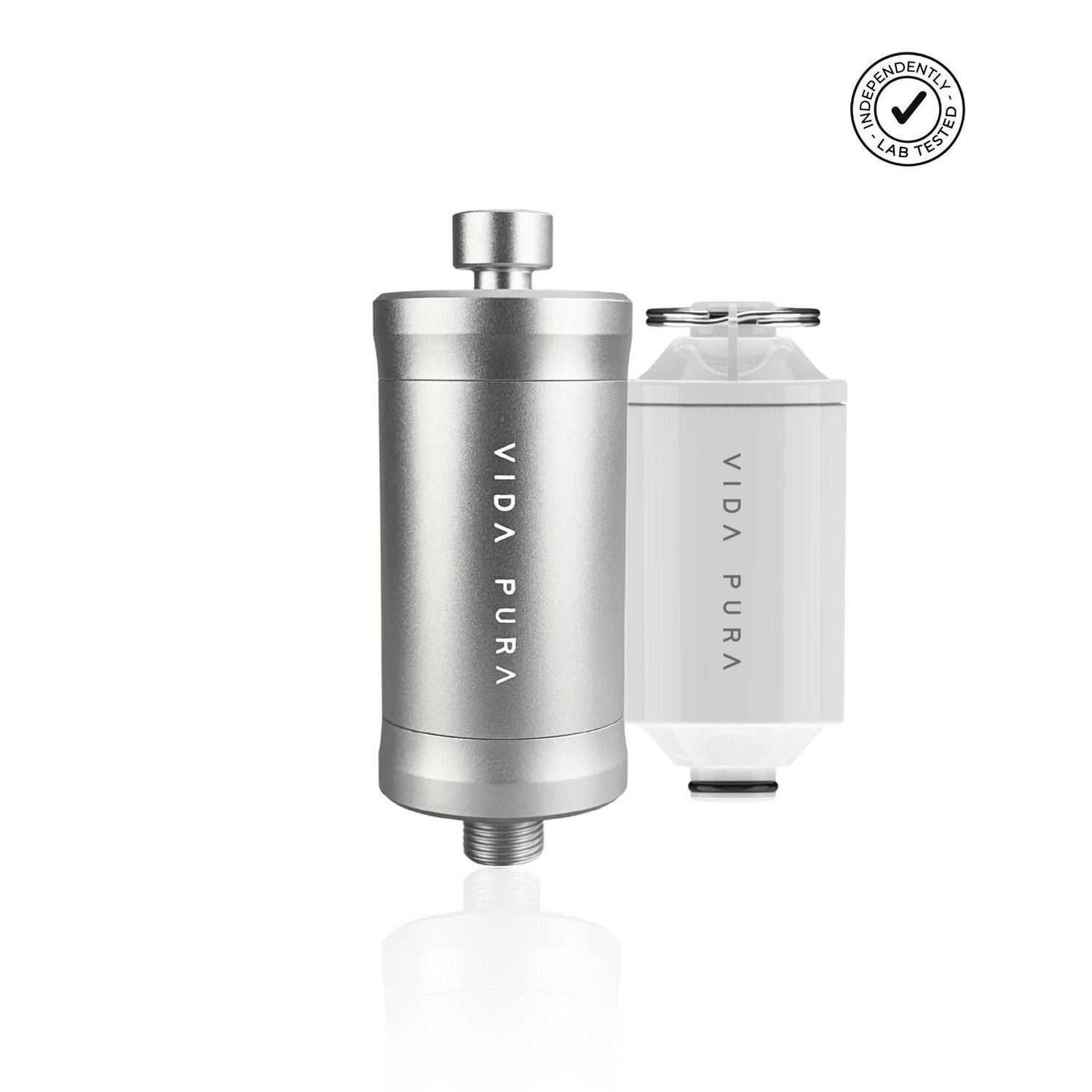 Vida Pura six-month shower filter bundle with advanced KDF-55 and activated carbon cartridge for cleaner water and healthier skin and hair