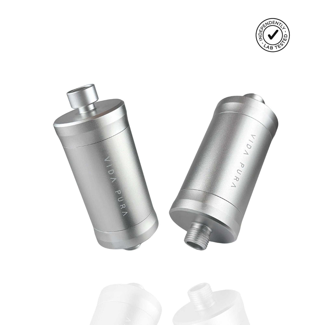 Vida Pura Shower Filter Duo bundle with aluminum casing for chlorine and contaminant removal